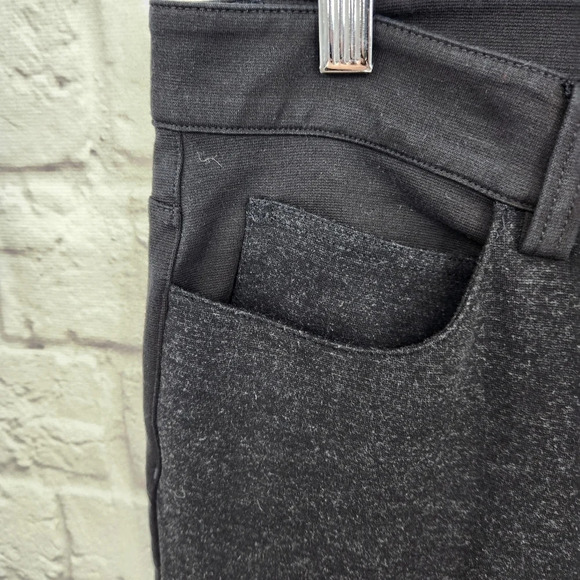 Eileen Fisher Slim Leg Knit Pants Black Dark Gray Panel Mixed Media Size 12 - Picture 6 of 14